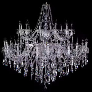 Lampu Kristal Lilin Mewah LED untuk Langit-langit Lobi Aula Pernikahan Tradisional Eropa yang Dikustomisasi - Product Image 5