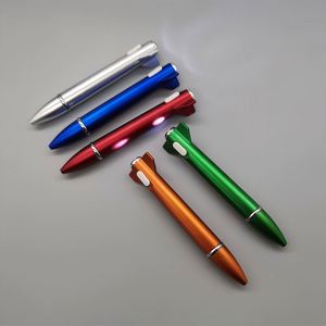 Stylo bille publicitaire en plastique avec logo personnalisé, stylo bille fantaisie en forme de fusée avec lumière LED, design original, encre noire - Product Image 4