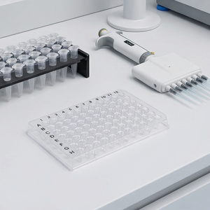 Plaque PCR jetable transparente <span class=keywords><strong>de</strong></span> 0,2 ml <span class=keywords><strong>à</strong></span> 96 puits, utilisation facile, plastique personnalisable pour la recherche en laboratoire, OEM/ODM - Product Image 3