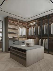 Armoire de rangement sur mesure avec logo, dressing, chambre à coucher, combinaison de placards, armoire ouverte du sol au plafond - Product Image 2