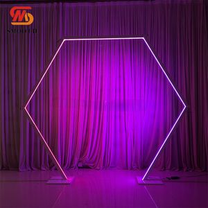 SMOOTH New Design Custom Size Wedding Glowing Arch Metal <b>Backdrop</b> <b>Stand</b> Led Light for Party Events Decor - Product Image 1