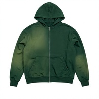 Sweat-shirt décontracté pour homme, vert, à fermeture éclair, avec imprimé lettre SE en strass, coupe classique