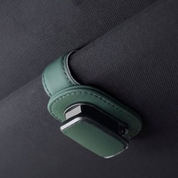 Support universel pour lunettes de soleil et porte-cartes en cuir PU pour pare-soleil de voiture, en stock, pour l'exportation, pince à lunettes auto
