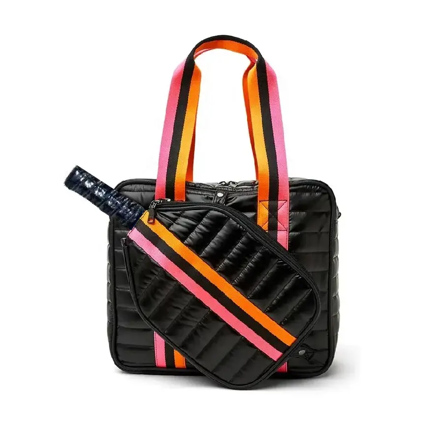 Logotipo personalizado Nylon Pickleball Bag Tote Paddle Acolchoado Ombro Ajustável Sports Pickleball Bag