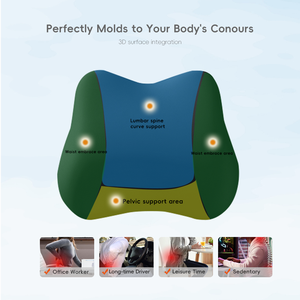 Coussin lombaire ergonomique Yue RISE en mousse à mémoire de forme à récupération lente, avec <span class=keywords><strong>housse</strong></span> amovible facilement lavable, pour voiture, bureau et usage domestique - Product Image 2