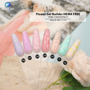 Hema & TPO Free Flowers Gel <b>Nail</b> Builder Natural Flower Sequins <b>Nail</b> Gel Glitter Sequins Soak Off UV Gel Builder <b>Extension</b> <b>Nails</b> - Product Image 2