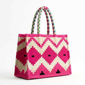 Handmade Cotton Durrie Book <b>Tote</b> <b>Bag</b> Ethnic Woven Solid Color <b>Large</b> Capacity <b>Zipper</b> Closure Casual Shopper Handbag for Women - Product Image 1