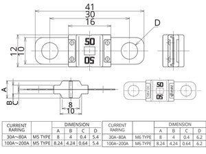 SBFW-L ANS âm thanh xe hơi cầu chì Bolt On20a-200a <span class=keywords><strong>32V</strong></span> PEC cầu chì cho xe tải thuyền RV - Product Image 5