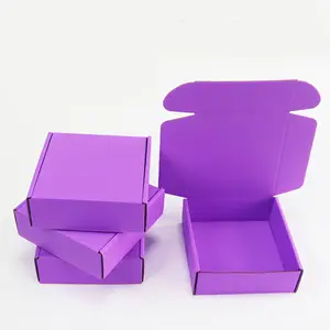 Custom Logo Purple Shipping Boxes for Small Business Corrugated Mailer Cardboard Boxes for Packaging Boxes