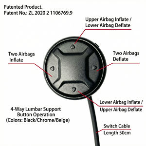 Kit de modification de siège de <span class=keywords><strong>voiture</strong></span> avec support lombaire pneumatique réglable dans 4 directions, universel pour tous les véhicules, avec réduction - Product Image 3