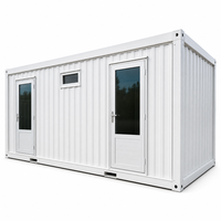 Unité de vestiaire de piscine en conteneur avec portes vitrées doubles, bloc sanitaire portable pour centre de loisirs et piscine