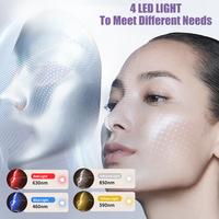 Masque facial LED 630nm 850nm 590nm 460nm Rouge Jaune Bleu Violet Appareil de beauté Thérapie par lumière infrarouge Masque facial pour le soin de la peau