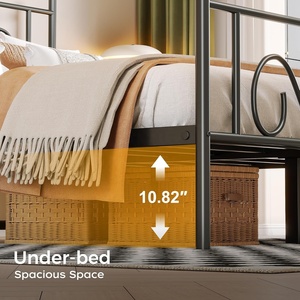 Khung giường bằng kim loại kích thước đầy đủ có đầu giường và chân giường, khung chịu lực cao với thanh đỡ bằng thép - Product Image 4