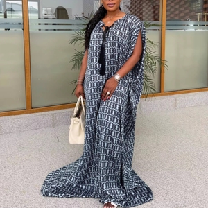<span class=keywords><strong>Robe</strong></span> longue maxi imprimée style africain pour <span class=keywords><strong>femme</strong></span>, coupe ample, grande <span class=keywords><strong>taille</strong></span>, avec nœud, style décontracté, style européen et américain J3557 - Product Image 1
