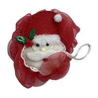 Série de poupées de Noël : Boule de bain écologique certifiée en PE, éponge exfoliante pour le corps, élimination des odeurs/déshumidification