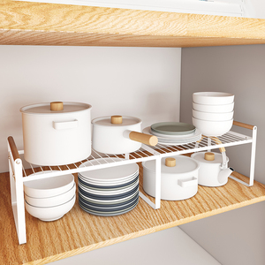 Estante de cocina extensible, organizador de metal apilable, estante de almacenamiento de alambre de almacén - Product Image 1