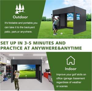 Taşınabilir şişme Golf simülatörü-büyük boy 10x13x10 FT kapalı/açık Golf uygulama salıncak çadır projeksiyon ekranı ile - Product Image 5