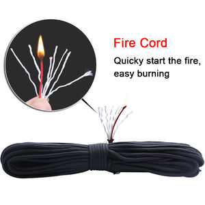 100ft Bushcraft 550 Paracadute di Sopravvivenza della Corda Rosso Esca Fuoco Cavo di Paracord - Product Image 2