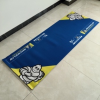 Tapis de garage pour moto SHYNGO avec logo personnalisé, absorbant l'huile, tapis de sol pour équipe de course, atelier, antidérapant, avec support en caoutchouc, 3x7 pieds