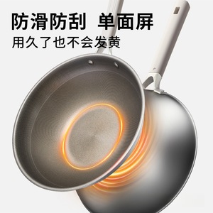 Titanium Non-Stick Frying Pan 304 Stainless Steel Three-Layer Bottom Induction Compatible Wok - Product Image 3
