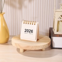 Calendrier de bureau vintage 2027, mini-planificateur portable à spirale, petit ornement de table pour étudiants, cadeau de papeterie