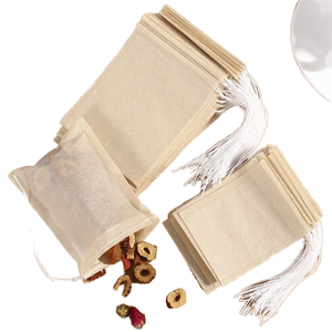 100pcs Biodegradable Mini Tea Infuser Pouches Drawstring <b>Filter</b> <b>Paper</b> Empty Pots for Loose Leaf Tea Powder - Product Image 1