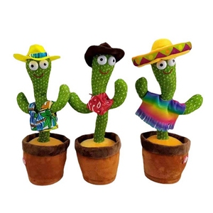 Popular Cute Stuffed Flowerpot Twisting Dance Cactus Doll Talking Singing Music Dancing Cactus Plush Skin