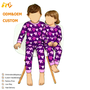 Großhandelspreis Neuer Stil Herbst/Winter Jungen Mädchen Knopf-Bambus-Pyjama-Sets mit Kragen im Europa-Amerika-Stil Niedlich und Bequem - Product Image 4