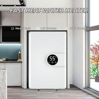 Chauffe-eau électrique 5500W, usage domestique, hôtel, chauffage rapide, protection contre la surchauffe, affichage de la température LED, acier inoxydable