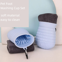 Nettoyeur de pattes pour animaux de compagnie, lave-pattes pour chiots et chats, gobelet de nettoyage des griffes sales avec serviette