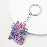 Organe médical anatomie biologique coeur acrylique infirmière sur le thème porte-clés Simulation créative porte-clés en forme de coeur sac pendentif cadeau