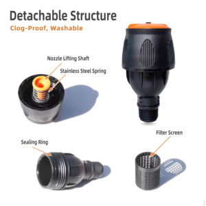 Arroseur automatique bidirectionnel pour jardin, buse de jardin à rotation 360°, système d'irrigation automatique pour pelouse, portée de pulvérisation de 65 pieds - Product Image 3