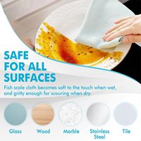 Paño de limpieza de microfibra para escamas de pescado, toalla reutilizable sin pelusa altamente absorbente para pulir gafas, toalla para platos sin pelusa