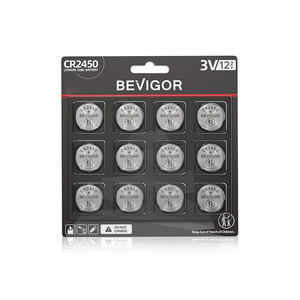 BEVIGOR <span class=keywords><strong>CR</strong></span> <span class=keywords><strong>2450</strong></span> Clé de voiture à télécommande cylindrique au lithium-ion, <span class=keywords><strong>pile</strong></span> bouton 12 pièces Pack <span class=keywords><strong>3V</strong></span> <span class=keywords><strong>2450</strong></span> - Product Image 1
