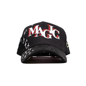 Gallo Fino X Marca Registrada ใหม่หมวก Snapback <span class=keywords><strong>สี</strong></span>ดำปักลาย Gfmagic Blk หนังนิ่ม5แผง - Product Image 1