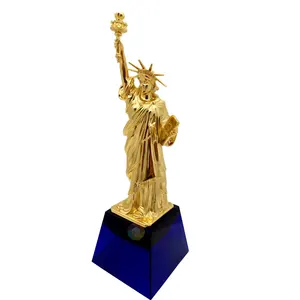 Estátua de escultura americana personalizada, artesanato metálico de liberdade