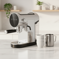 Machine à expresso électrique programmable 1360W, thermobloc, 20 bars haute pression, pour tasse simple/double, avec porte-filtre moulé sous pression 51mm
