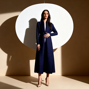 Abaya de luxe plissée imprimée en polyester de haute qualité pour femmes musulmanes, robe de soirée personnalisée pour fêtes – Vente en gros - Product Image 2