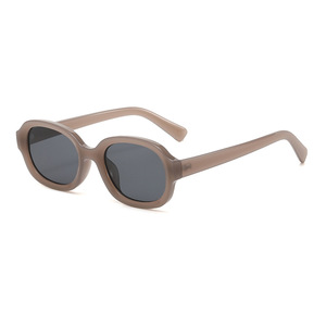 Gafas de Sol de Moda para Mujer, Elegantes, para Salir al Aire Libre, Protección Solar, Montura Ovalada, Color Caramelo - Product Image 2