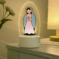 Vierge Marie et Jésus LED veilleuse religieuse USB lampe de prière catholique lueur douce Design emblématique pour autel chambre chapelet dévotion