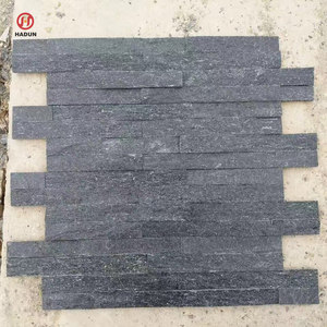 Natural Black Quartzite <strong>Slate</strong> 3D Wall Stone Cladding European-Style <strong>Split</strong> <strong>Face</strong> Wall Panels for Exterior Villa Tile - Product Image 3