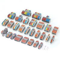 Mini connecteur rapide pour conducteurs, bornier universel compact 2/3 broches à raccordement rapide, 1 entrée, plusieurs sorties avec trou de fixation