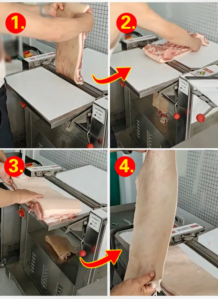 Mesin pengiris daging sapi segar otomatis, mesin pengiris daging babi