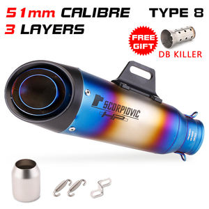 51mm universel motos <span class=keywords><strong>silencieux</strong></span> modifié <span class=keywords><strong>MT09</strong></span> Ninja400 CBR1000 Z1000 S1000RR SC Explosion rue tuyau d'échappement C23 - Product Image 2