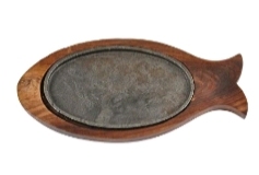 Plato de madera de primera calidad con base de hierro fundido para servir, ideal para restaurantes y hoteles, proveedor mayorista. - Product Image 2
