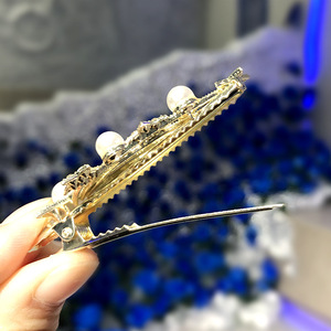Pinza de pelo de estrella de cinco puntas de aleación de moda Boda nupcial perla diamantes de imitación estrella pato Bill Clip para mujeres lindas <span class=keywords><strong>horquillas</strong></span> para niñas - Product Image 2