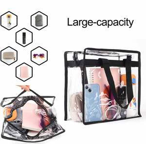 Sac fourre-tout de voyage imperméable en PVC transparent tendance avec fermeture éclair et bandoulière réglable - Product Image 2