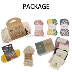 Sac fourre-tout en filet personnalisé avec logo, réutilisable, grande capacité, pour la plage, en coton biologique, pour fruits et légumes - Product Image 5