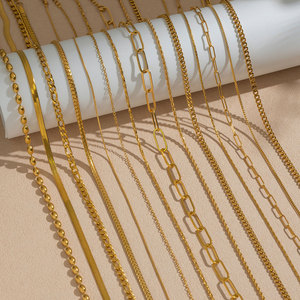 Cadenas de Acero Inoxidable 316L Personalizadas al por Mayor, Modernas y Resistentes al Deslustre, con Baño de Oro 14k y 18k, Cadenas Finas para Collares de Mujer - Product Image 1