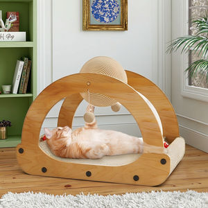 Tiragraffi per Gatti in Cartone Ondulato per Proteggere i Mobili con Palline Giocattolo - Product Image 1